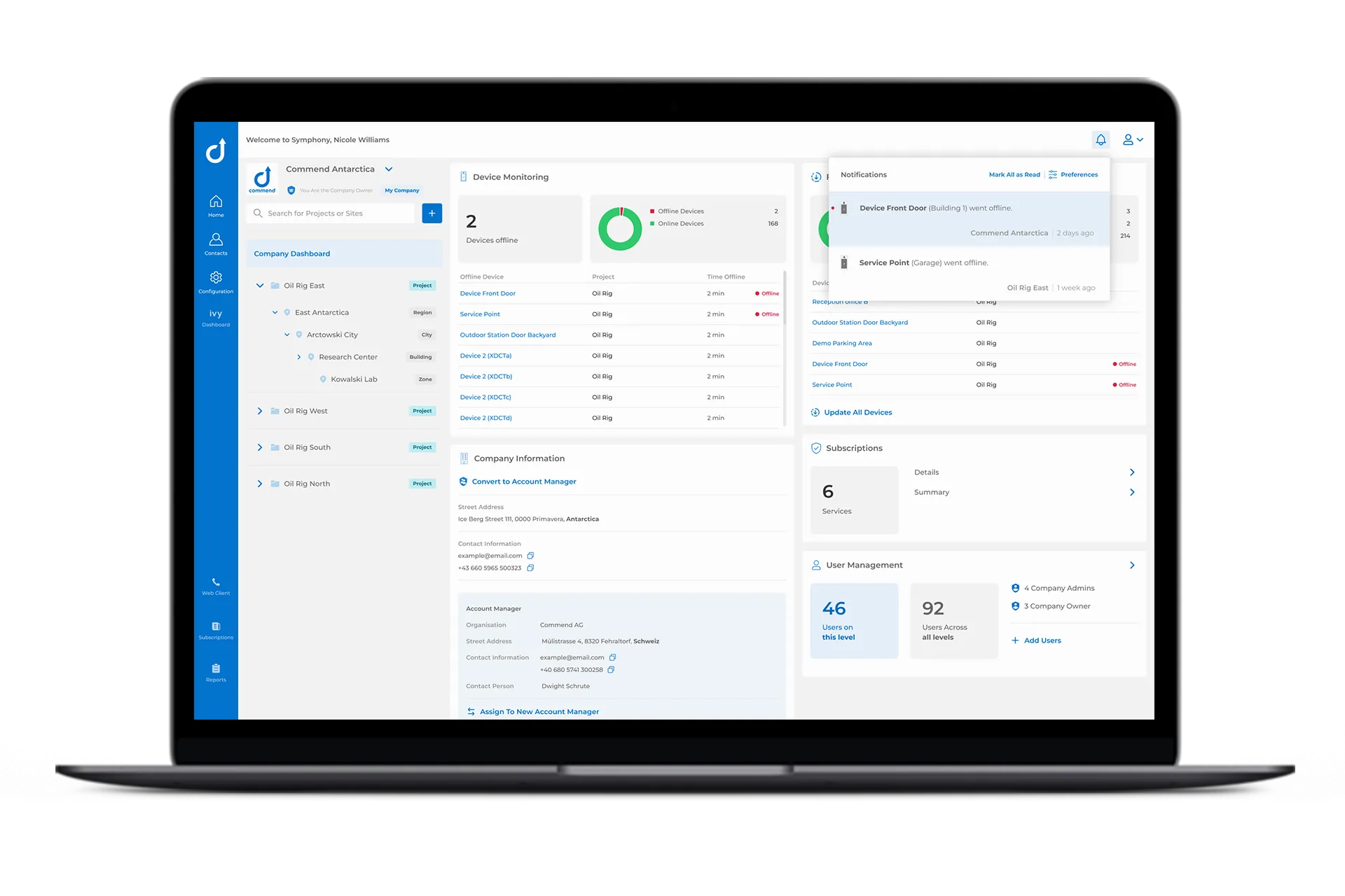 Gestion active des dispositifs via Symphony Cloud | COMMEND