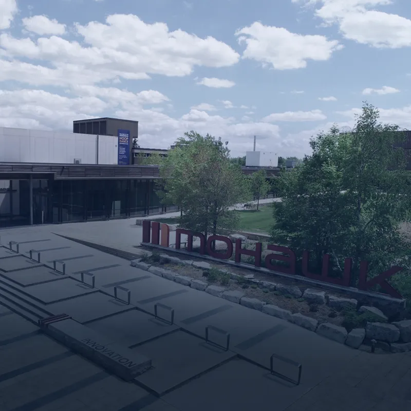 View of Mohawk College campus using an integrated security communication solution.
