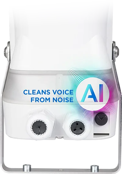 AI Cleans Voice from Noise Technology for 2-way communication IP horn speaker with integrated microphone with AI Cleans Voice from Noise Technology for 2-way communication