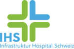 IHS Infrastruktur Hospital Schweiz logo with green and blue cross.