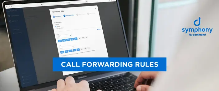 Set Up Call Forwarding for Your Intercom A laptop screen showing call forwarding settings for a Commend intercom system.