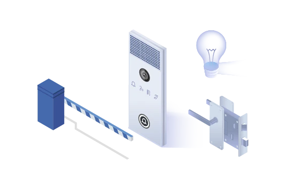 Control outputs and open doors and barriers Control outputs and open doors and barriers